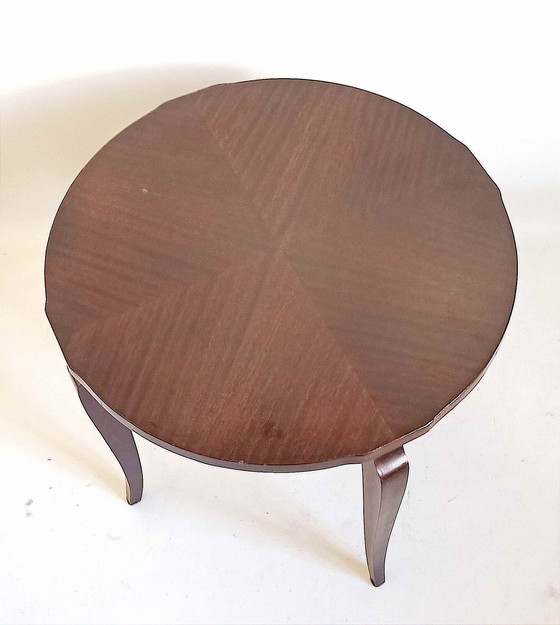 Image 1 of Art Deco sokkeltafel Mahoniefineer Diameter 60,4 cm