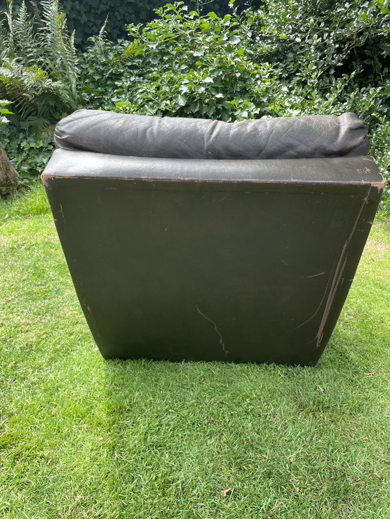 Image 1 of Modulaire fauteuil/element jaren ‘70 bruin leer 