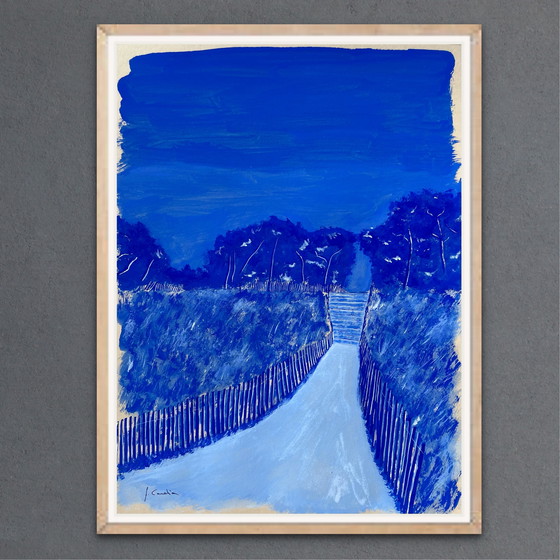 Image 1 of Guazzo su carta, 40x30 cm, con cornice.