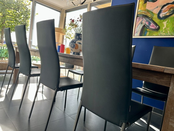 Zanotta Lialta Sedie da pranzo con rivestimenti sfoderabili in grafite, 8 pezzi – Other, Aluminium (photo 8 of 15)