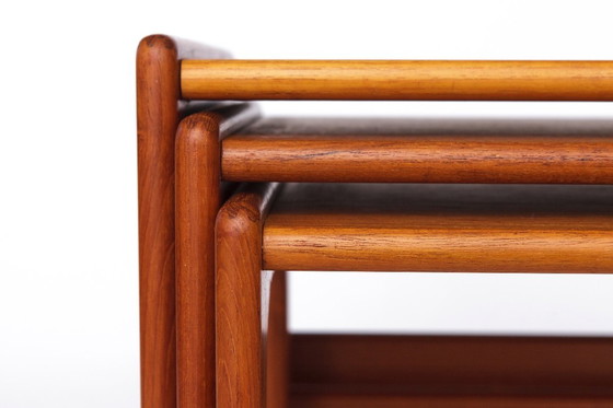 Image 1 of Set of 3 Teak Nesting Tables – 1970s Danish Mid-Century Modern Design, Vintage Side Tables, Scandinavian Teak Furniture
