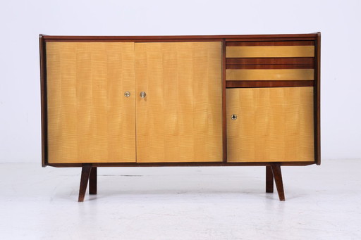Vintage sideboard 60s | Mid - Century TV board with compartments Retro wood storage #07-09