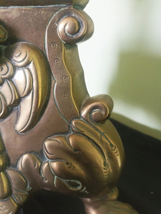 Image 1 of Eccezionale coppia di candelieri da altare barocchi, 72 cm!, ottone degno di un museo - ca. 1700