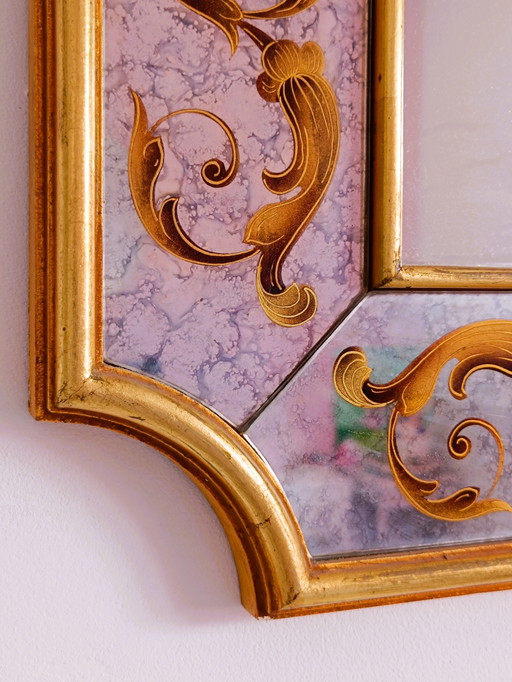 Jugendstil-Spiegel aus Riffelglas