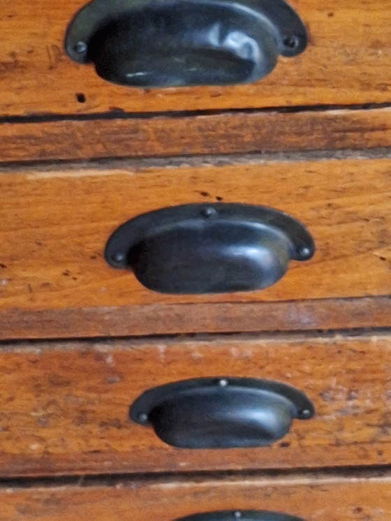 Image 1 of Armadio per la carta / gabinetto da disegno in legno d'epoca