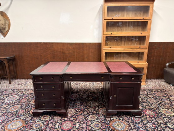 Scrivania da Partner Chesterfield Inglese – Scrivanie, Leather, Wood (photo 4 of 19)