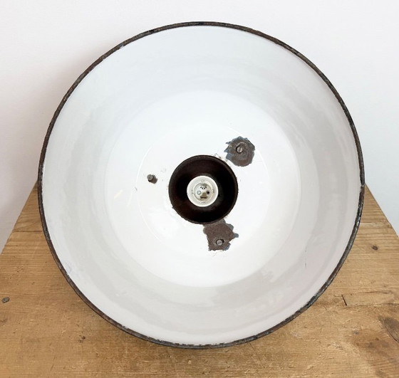 Image 1 of Industriële hanglamp van blauw emaille en gietijzer, jaren 60