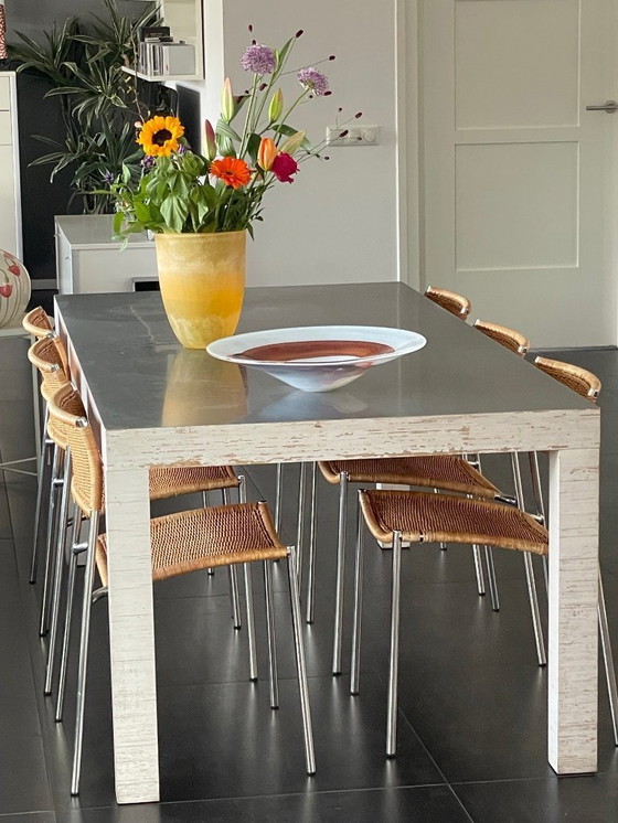 Image 1 of Esstisch 210x100 und Couchtisch 100x100 mit Zinkplatte