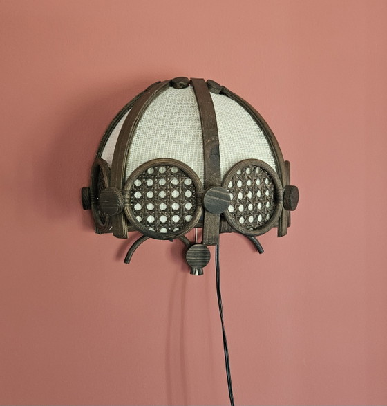 Image 1 of Vintage rattan wall lamp