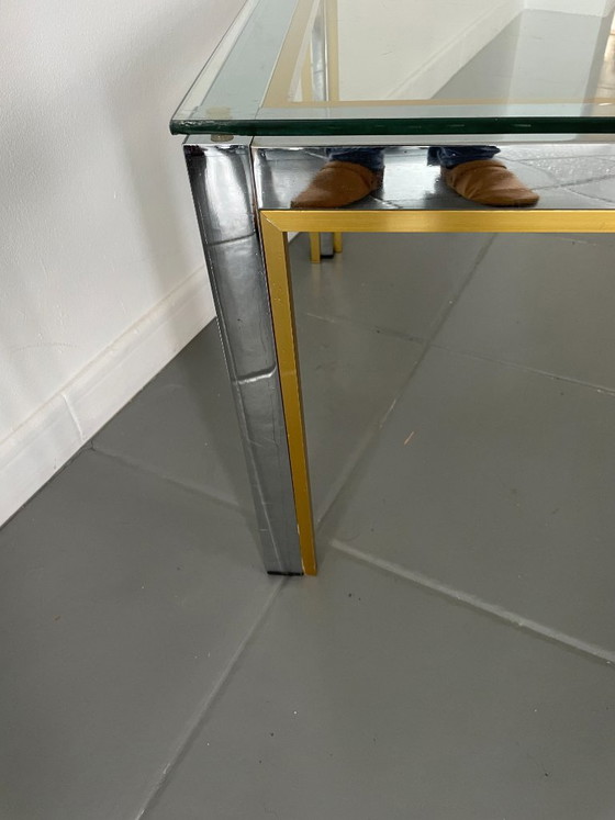 Image 1 of Romeo Rega coffee table in chrome and gold, Italy, 1970s