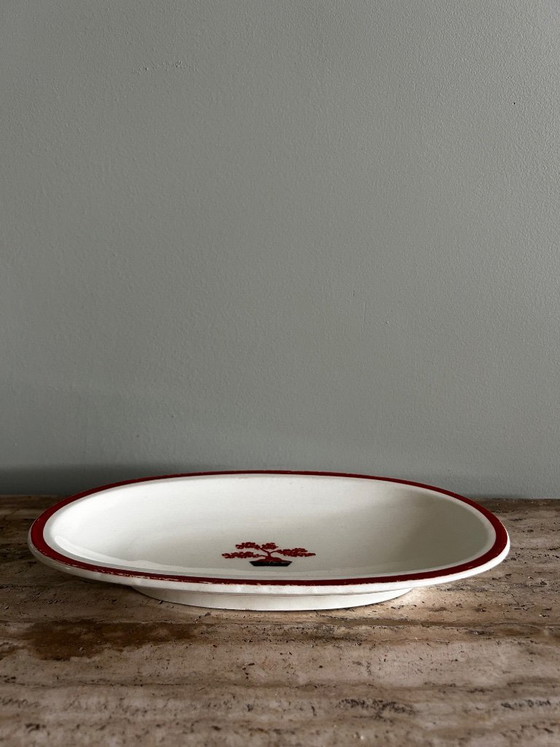 Image 1 of Jean Luce dinnerware set – red bonsai motif - Art Deco