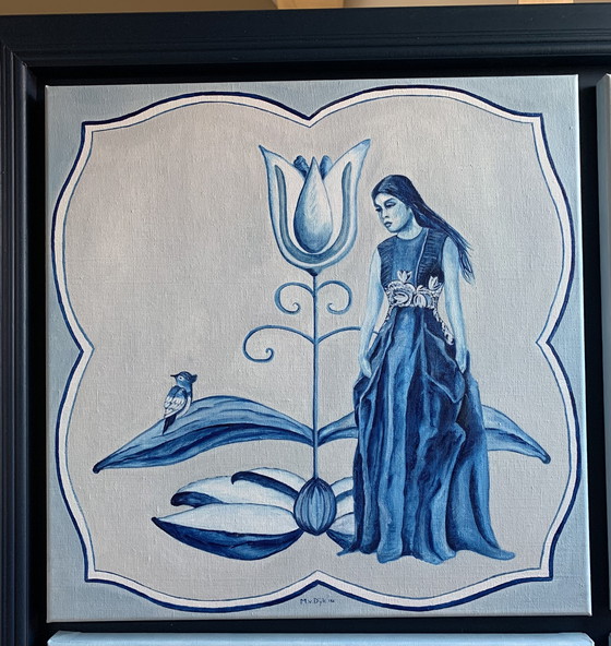 Image 1 of Olieverf op linnen Lady’s in blue