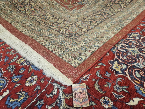 Image 1 of Medallón de alfombra Saruk de lana oriental anudado a mano 247x344cm