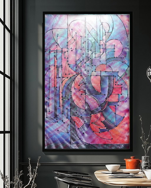 Cubisme A1457 - Peinture acrylique originale