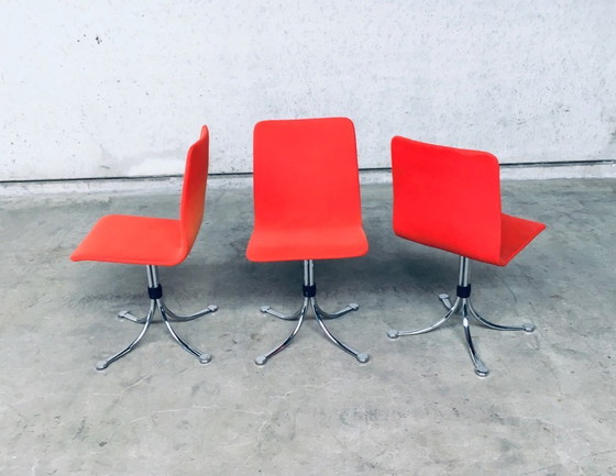 Image 1 of Brabantia Home Steel 3er-Set Esszimmerstühle, Niederlande, 1970er