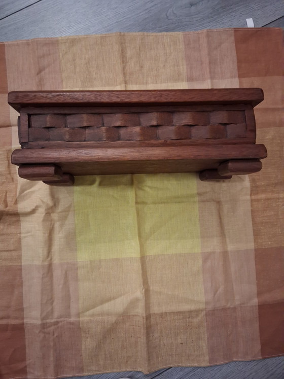 Image 1 of Scatola di legno vintage fatta a mano, pesante