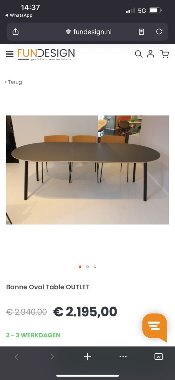 Image 1 of Tavolo da pranzo nero di design di alta qualità! Banne Oval, design olandese.