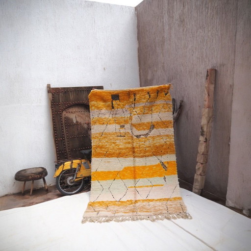 Neuer marokkanischer Beni Ouarain Teppich 'Zahira' | Handgewebter Berberteppich | 240 × 145 cm