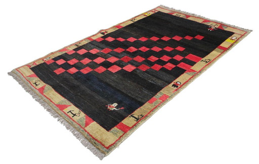 Original Persian carpet Gabbeh Ghashghai oriental carpet 250 cm x 157 cm old natural