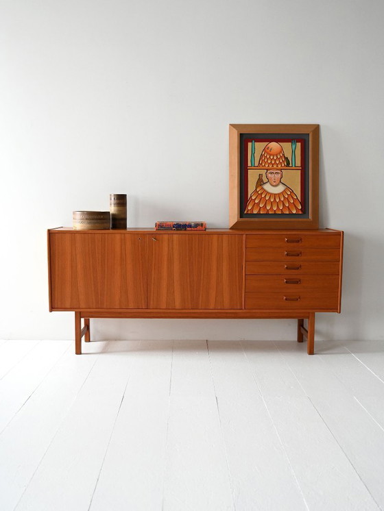 Image 1 of Buffet scandinave en teck avec tiroirs des années 1950/60