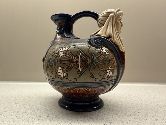 Majolika-Krug im ägyptischen Stil, um 1880. Gerbing & Stephan – Gerbing&Stephan, Dekorative Objekte, Ceramic (photo 5 of 15)
