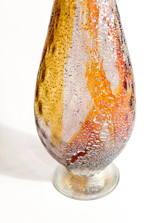 Bottiglia in vetro di Murano multicolore anni '80 con foglia d'argento – Oggetti decorativi (photo 5 of 12)