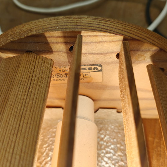 Image 1 of Prachtige vintage IKEA wandlampen – set van 2 | Verstelbare houten lamellen | Warm lichteffect