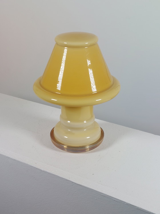 Image 1 of Pair of vintage glass table lamps bedside lamps