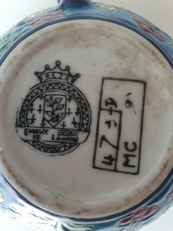 Rare Antique Mustache Head / Sippy Cup - Emaux De Louvière – Decorative Objects, Ceramic (photo 8 of 8)