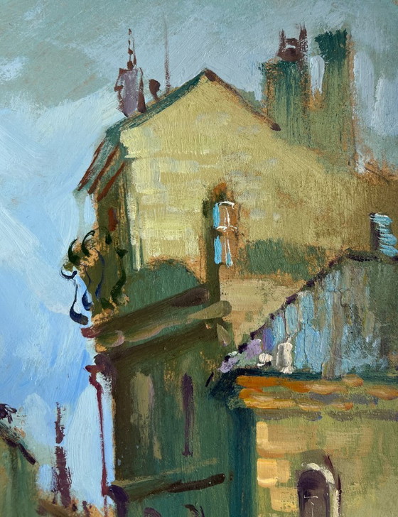 Image 1 of Original Oil Painting Old City Landscape Shadows of Old Venice