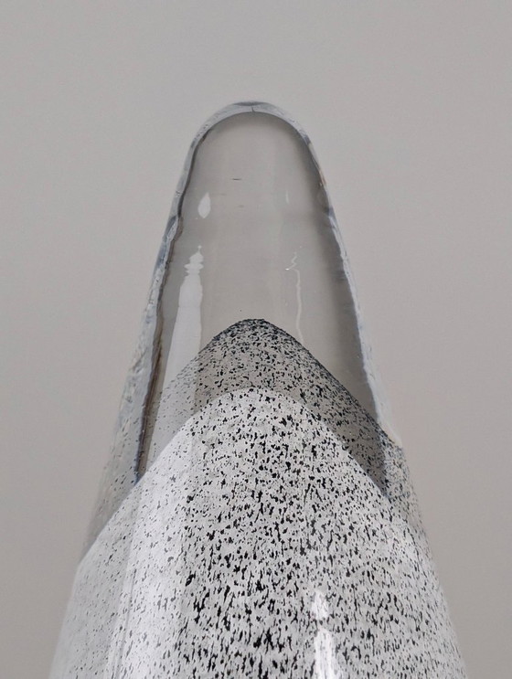 Image 1 of Par de lámparas de mesa cónicas de cristal de Murano italianas, década de 1980