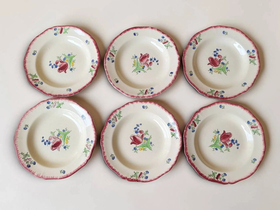 6 deep plates in Gien earthenware, Lorraine model – Crockery, Porcelain (photo 2 of 11)
