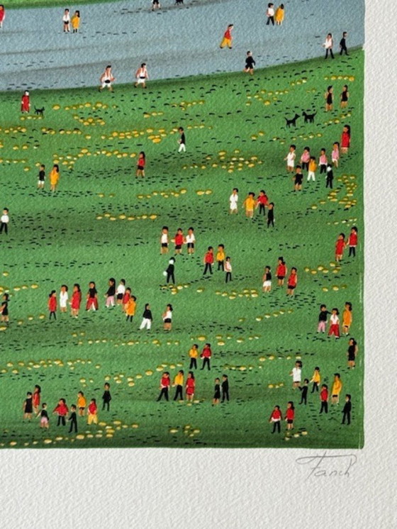 Image 1 of Litografia "In mongolfiera su Central Park" di François Fanch Ledan