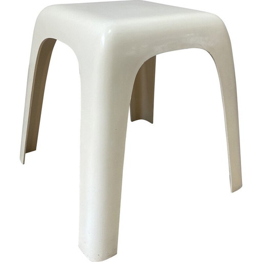 Taburete vintage "Pequeño" de resina blanca