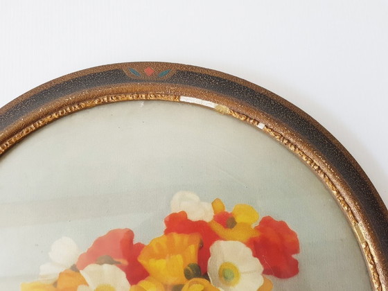 Image 1 of ENSEMBLE DE 2 CADRES RONDS ART DECO VINTAGE 1940 1950 CECILE HAY BOOTS 40S 50S