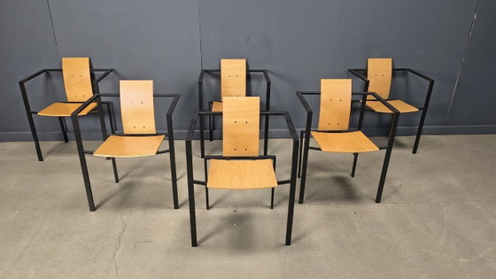 Image 1 of Postmoderne eetkamerstoelen van Karl Friedrich Förster voor KFF, jaren 80, set van 6