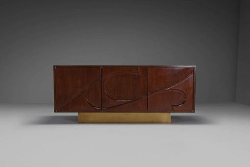 Buffet sculptural en bois courbé