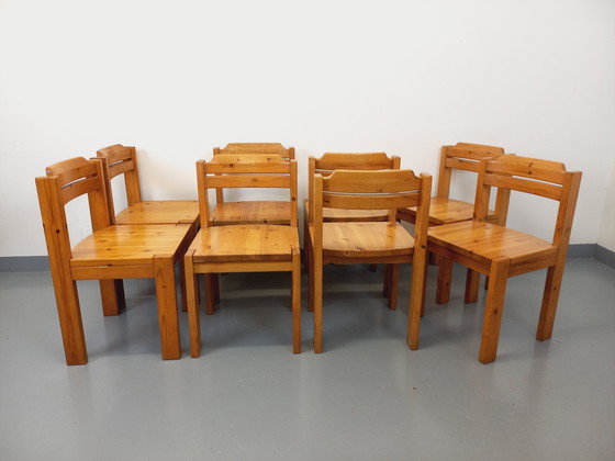 Image 1 of Set di 8 sedie scandinave vintage di Ilmari Tapiovaara per Asko in pino degli anni &#39;70