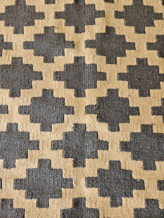 Image 1 of Senon Kilim Rug 160 × 230 cm – Handmade in Egypt – Grey Diamond, Flat-Weave