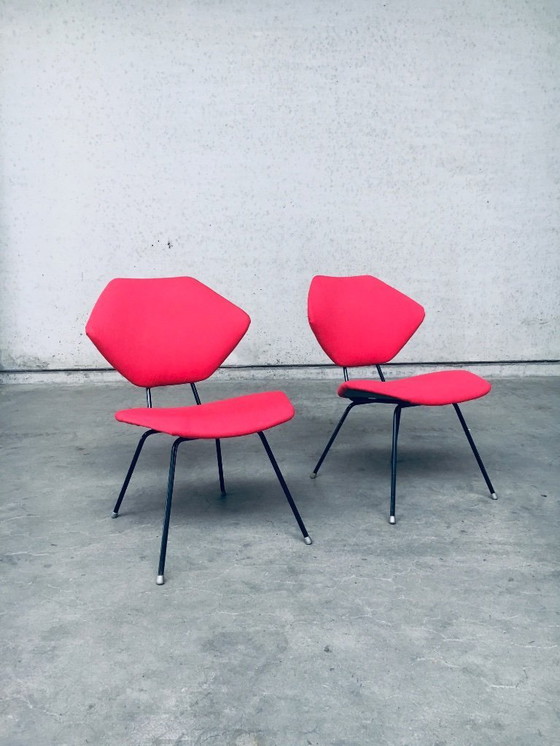 Image 1 of Midcentury Modern Design Low Side Chair set, Italy 1950's