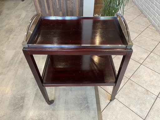 Bar serving trolley with castors 1 removable tray art deco 1930