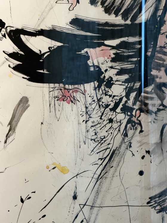 Grande dittico opera d'arte Yvon de Witte, Decorazioni murali, Alluminio, Vetro, Giallo (foto 4 di 7)