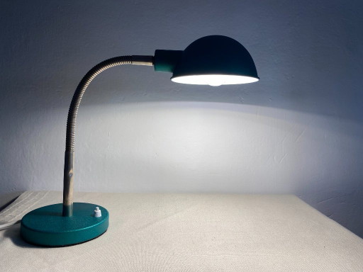 Vintage Mid-Century Modern Adjustable Gooseneck Desk Lamp – Emerald Green, 1960s – tafellampen, Metal (photo 2 of 14)