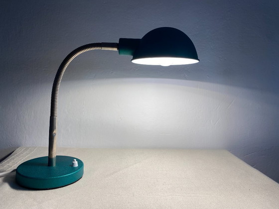 Vintage Mid-Century Modern Adjustable Gooseneck Desk Lamp – Emerald Green, 1960s – Table lamps, Metal (photo 2 of 14)