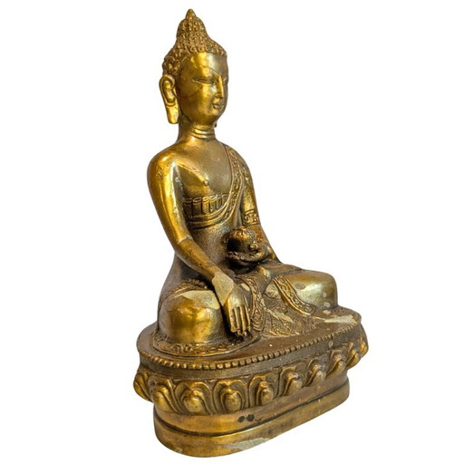 Bronzen Medicijnboeddha Bhaisajyaguru – Nepal – 126 – beeldhouwkunst (photo 2 of 9)