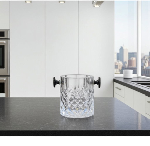 Secchiello per ghiaccio da champagne in cristallo argentato vintage - Elegante design in cristallo tagliato