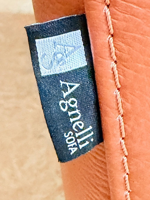 Agnelli Sofa 2 ,5 zits leren Italiaanse bank