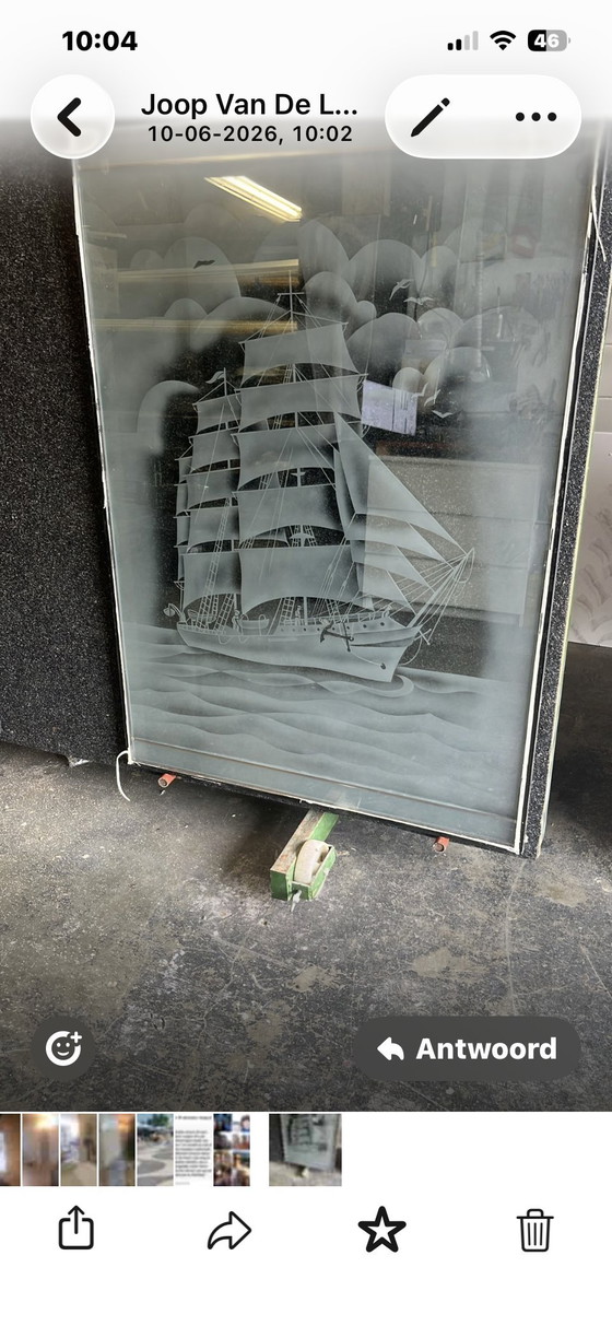 Image 1 of Sandblasted window