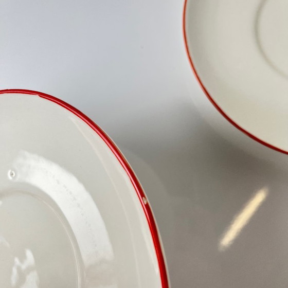 Image 1 of Set of 4 cups with saucers, "Apple" style earthenware