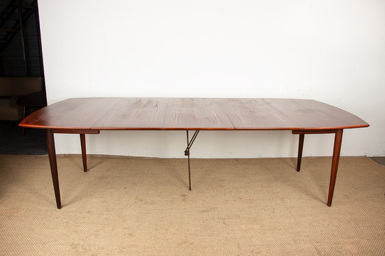 Image 1 of Very Large Danish extensible dining table, 260 cm, in teak by Henry Walter Klein for Bramin 1960.